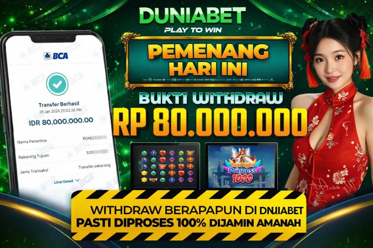 bukti jackpot member duniabet